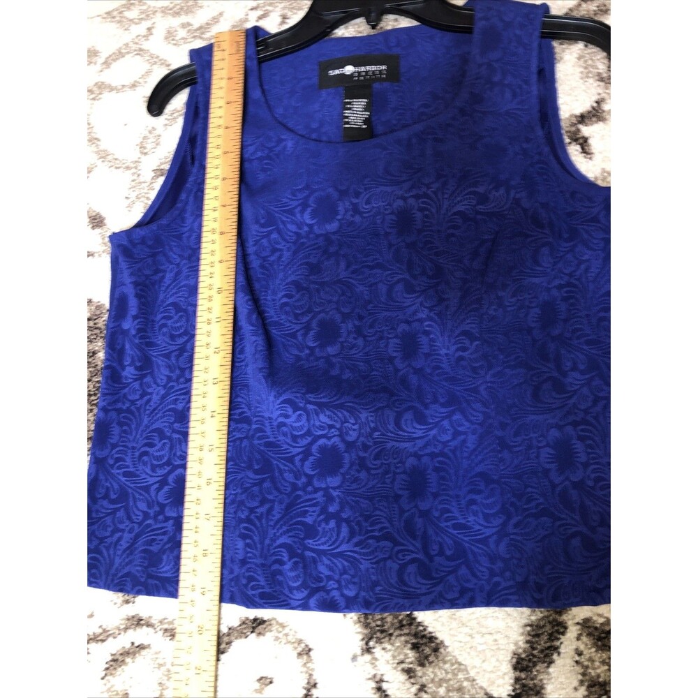 Sag Harbor Petite 2-Piece Pant Suit Set 10P Tank & Trousers Y2K Periwinkle Blue - Picture 12 of 14